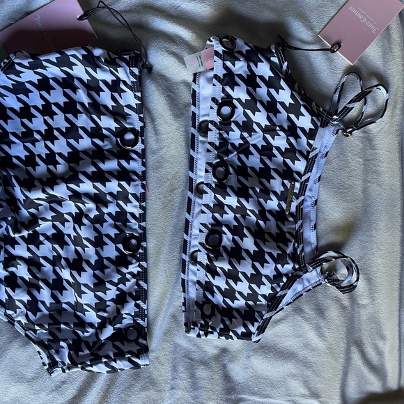 Houndstooth Black and White Women's Swim Set - Picture 4 of 9
